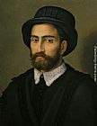 Portrait of a man Bust Length Wearing a Black Coat and Hat by Pier Francesco Di Jacopo Foschi